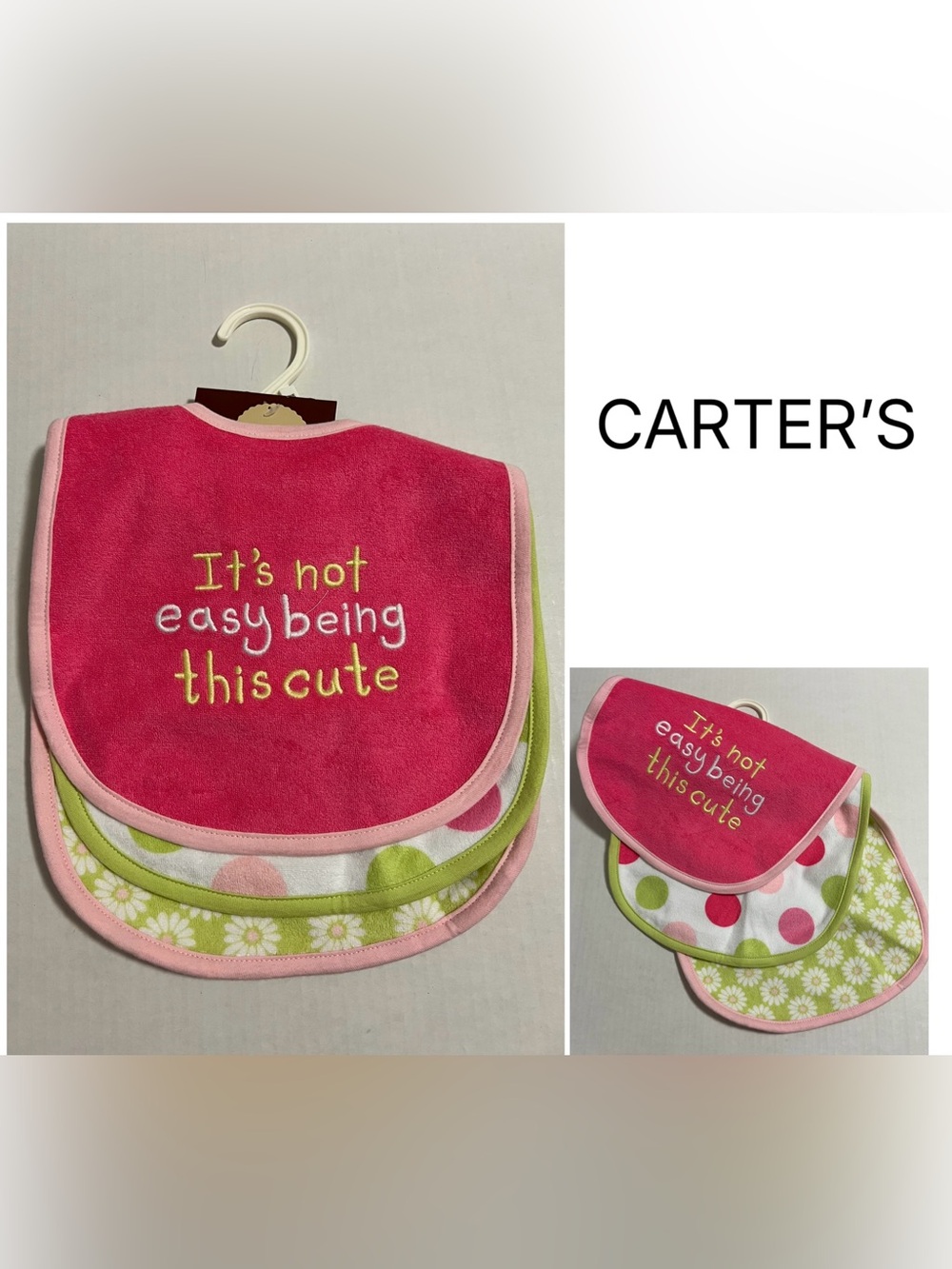 CARTER’S - NWT - 3PK - INFANT GIRLS BIBS